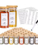 192pcs Kitchen Food Label Set, Spice Jar Labels, Glass Bottle Stickers, White Food Classification Stickers (Bottles Not Included)